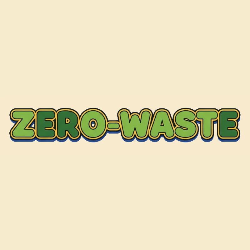 Zéro déchet rétro vert jaune design
