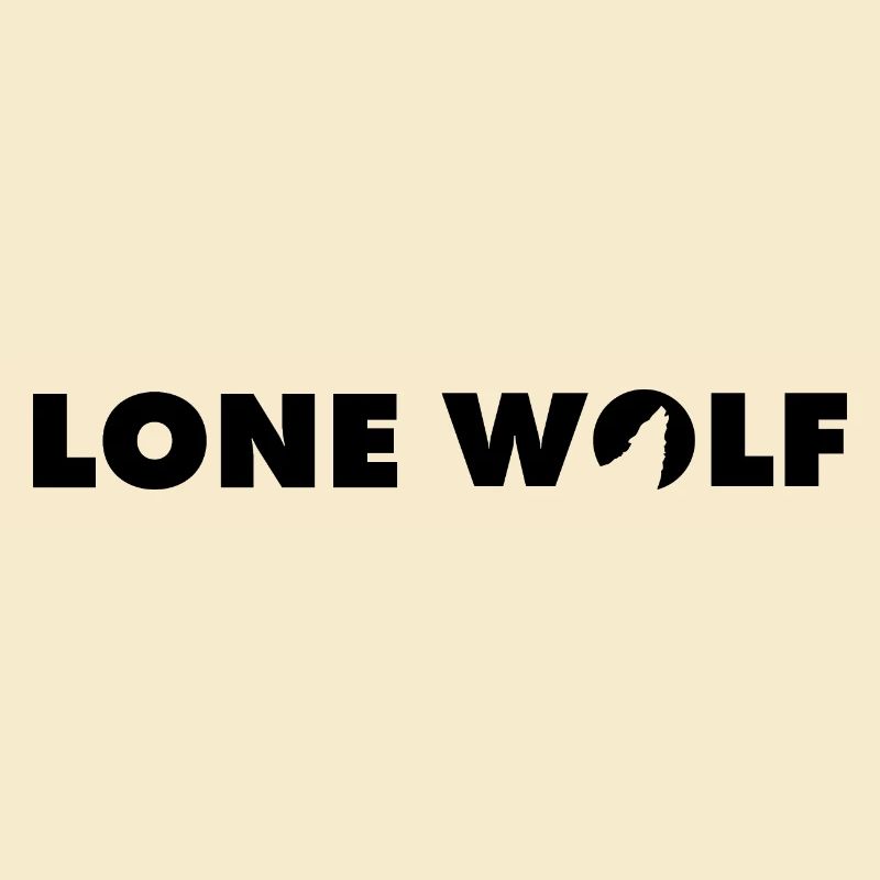 Wolf Lonewolf Letter in black