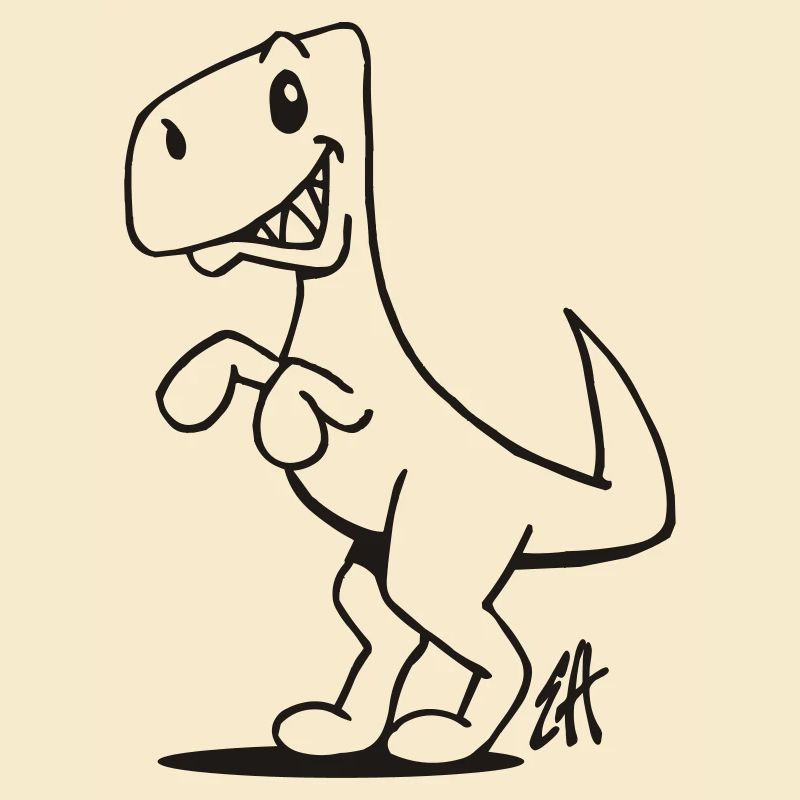 Smiling T-Rex einfarbiges Design
