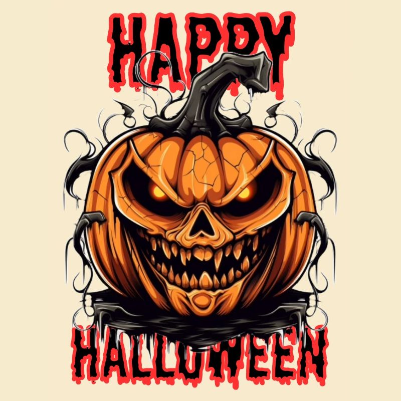 Gruseliger Halloween Kürbis mit Dämonengesicht