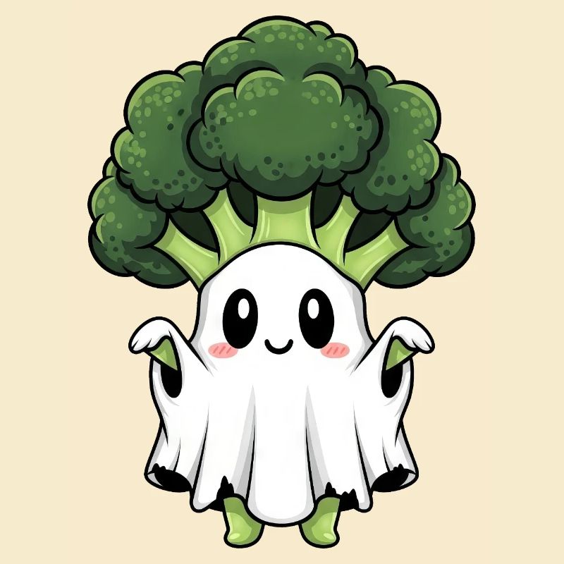 Cute Halloween Broccoli Ghost Ghost Costume