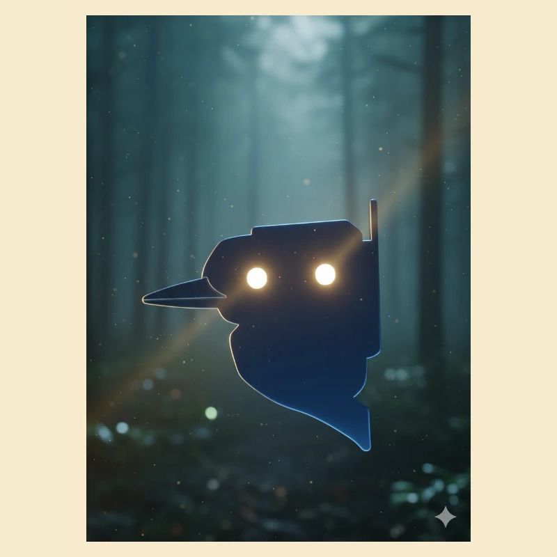 Night Forest Bird Silhouette Light Up
