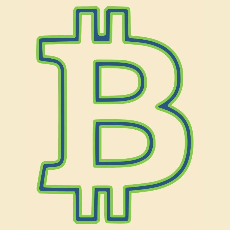 Bitcoin Logo Outline Neon Minimalist