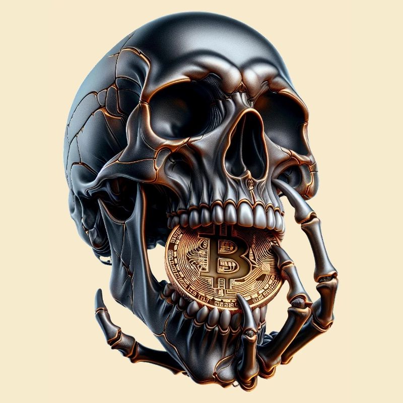 Bitcoin Skull Dark Crypto Design