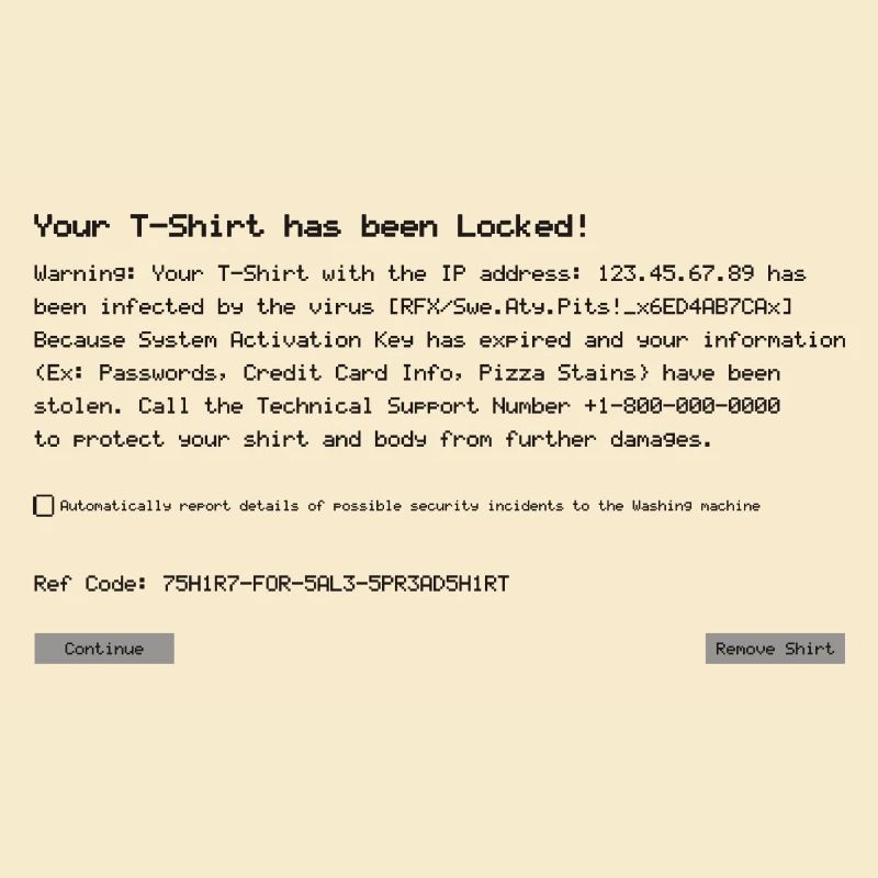 Virus Error Computer Shirt Citation drôle