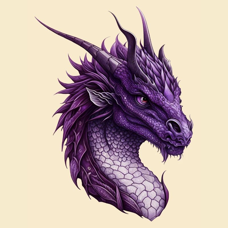 Mächtiger Lila Fantasy Drache