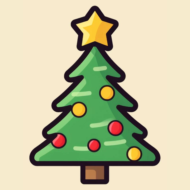 Conception de dessin animé d’arbre de Noël festif