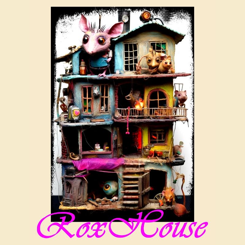 Verspieltes Mäusehaus mit buntem Design Puppen