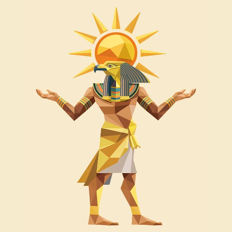 Sungod Ra - Cool Low Poly Logo