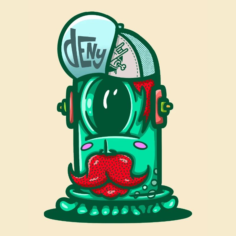 Casque Spatial Vert avec Moustache