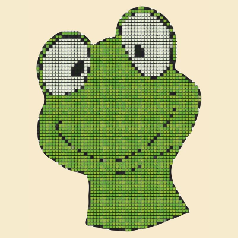 Pixel Frog Green Pixel Smiley