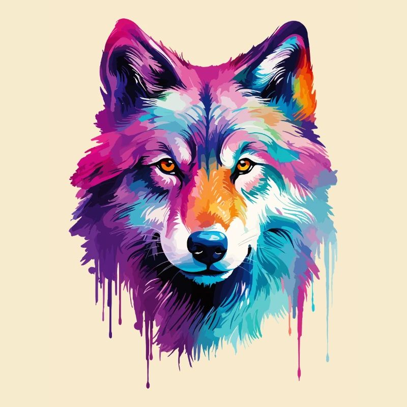 Wolf Wolf Head Predator Forest Nature Wilderness Colorful