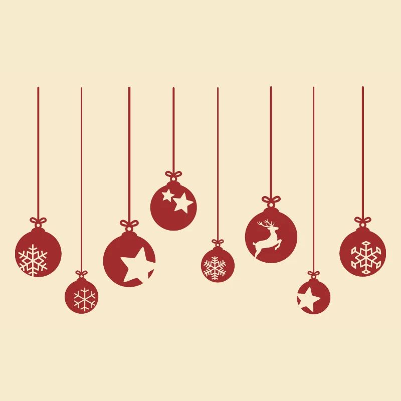 Weihnachtskugeln in dunkelrot