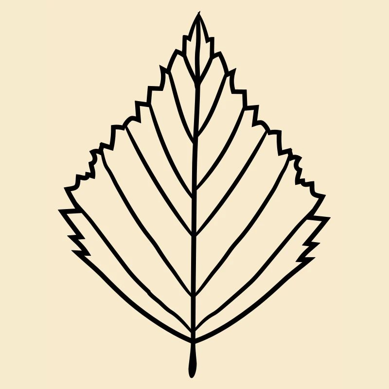silhouette birch leaf tree plant shape clip art desig