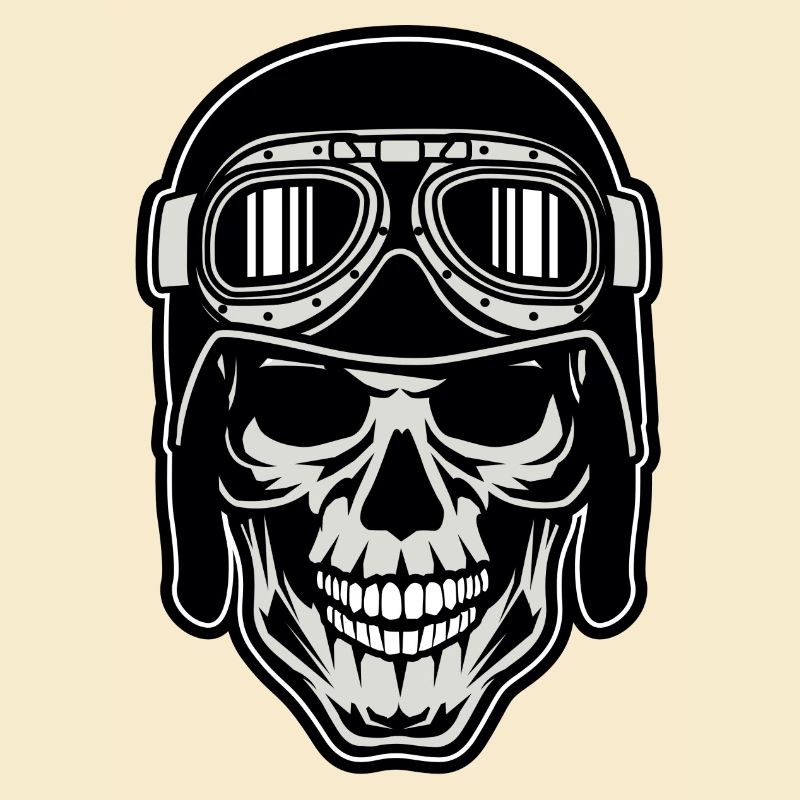 Skull Biker Retro