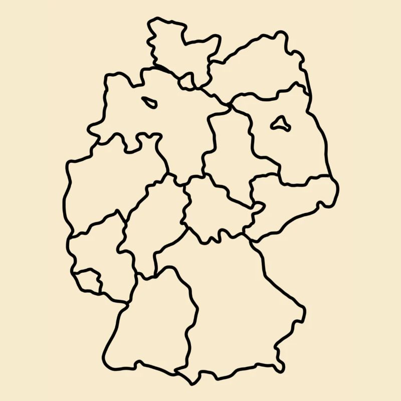 Germany Map Hand Drawn States