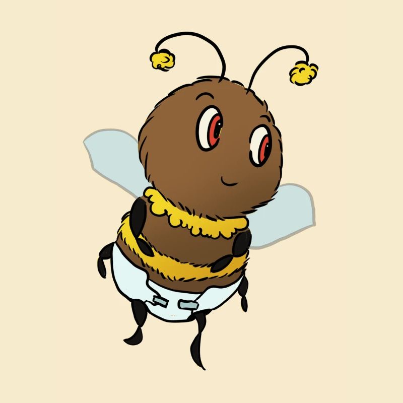 Bébé bourdon avec couche