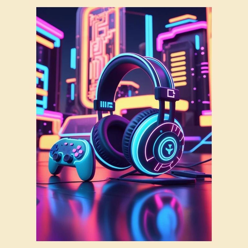 Conception du casque de jeu Neon