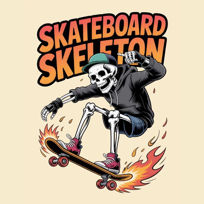 Skateboard Squelette Design Dynamique