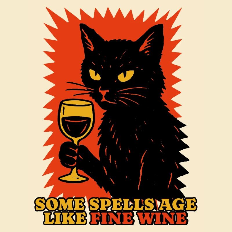 Lustiges Halloween Motiv mit schwarzer Katze