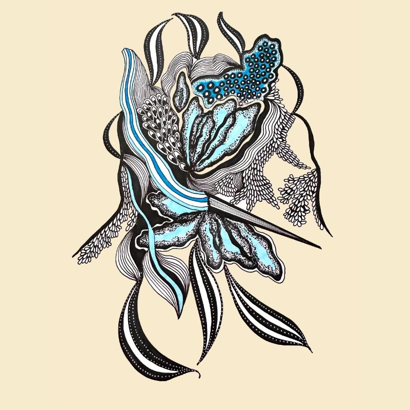 Conception de la ligne de fleur d’indigo