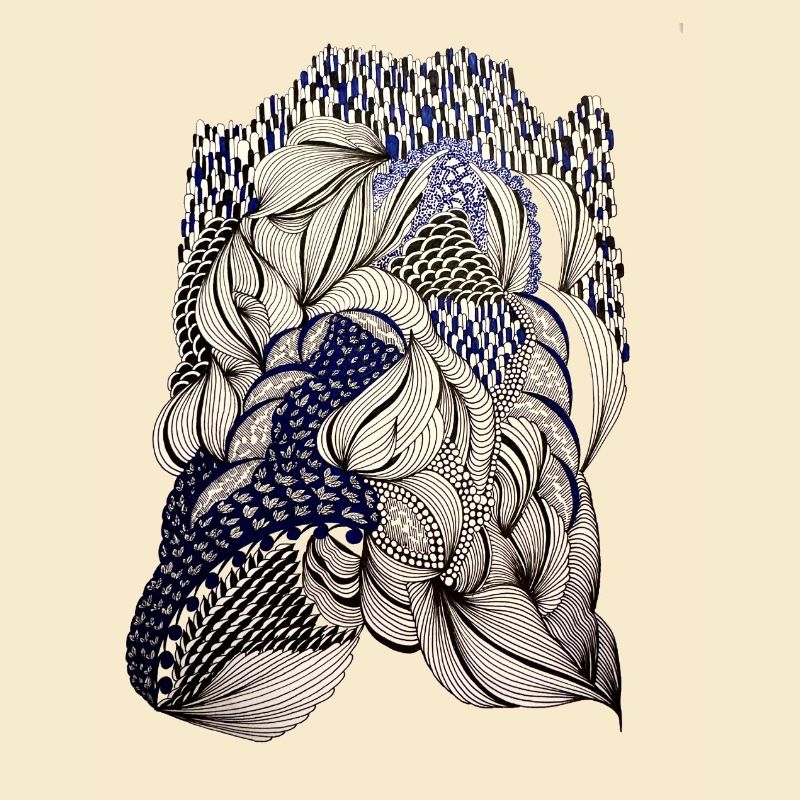 Indigo Leaf Weave Pattern