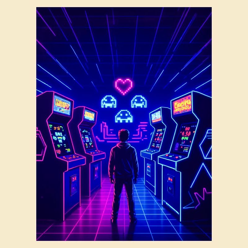 Insert Coin Arcade Love – Retro 80s Gaming