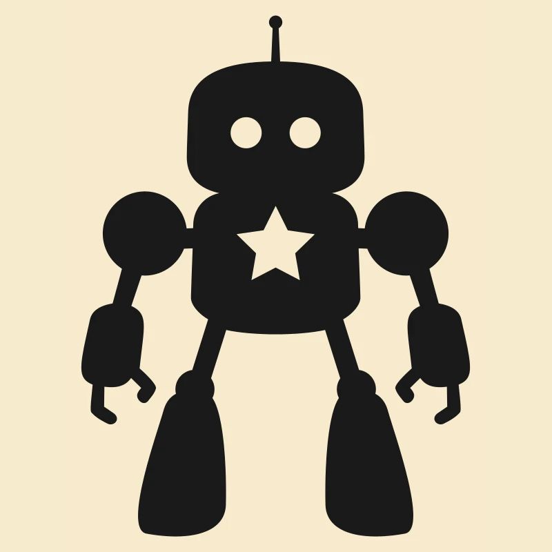 Roboter mit Stern KI Sci-Fi Nerd