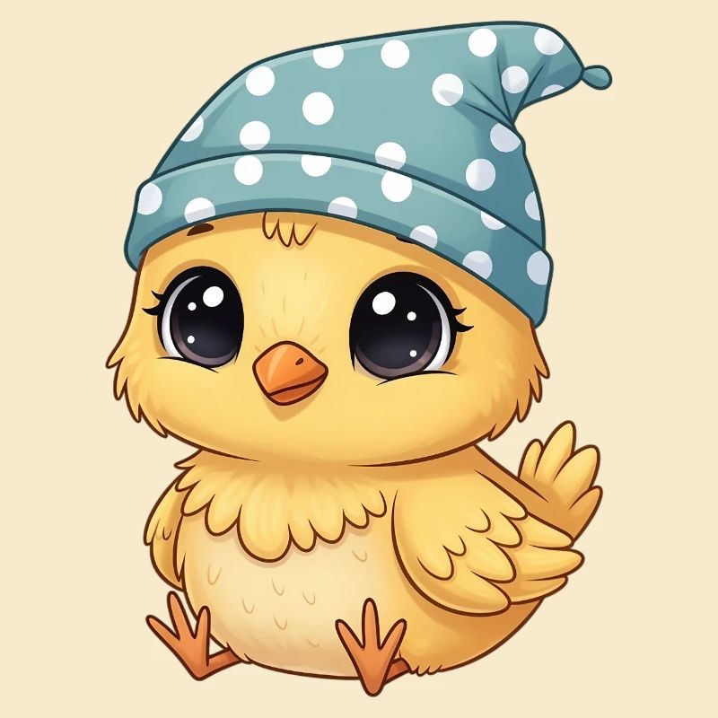 Chick in polka night cap