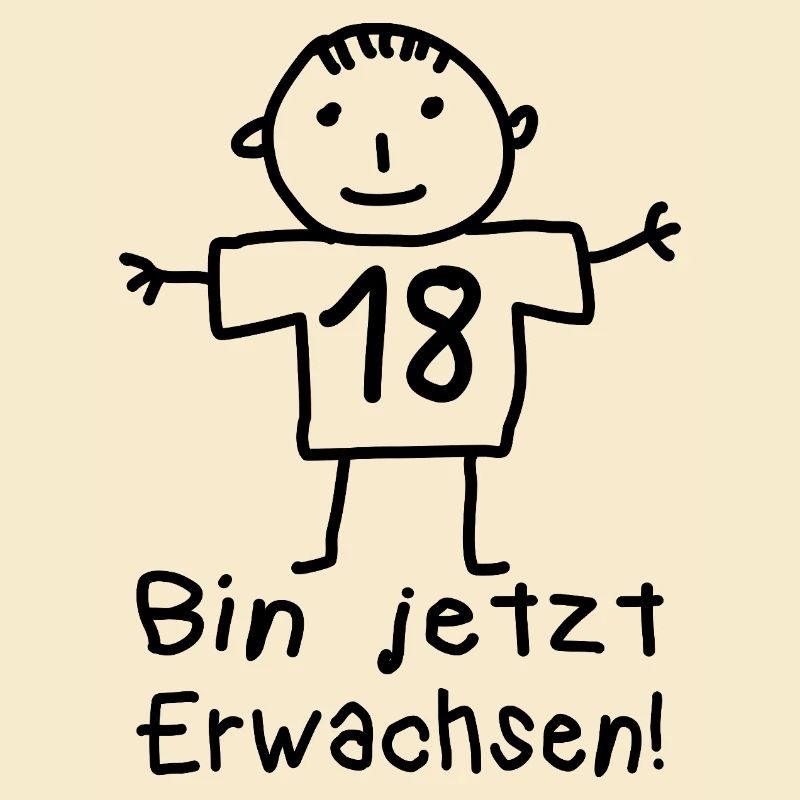 18. Geburtstag Strichmännchen Volljährig