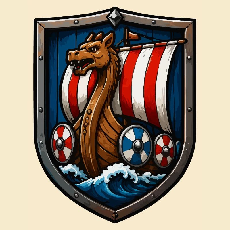 Wikinger Drachenboot Schild