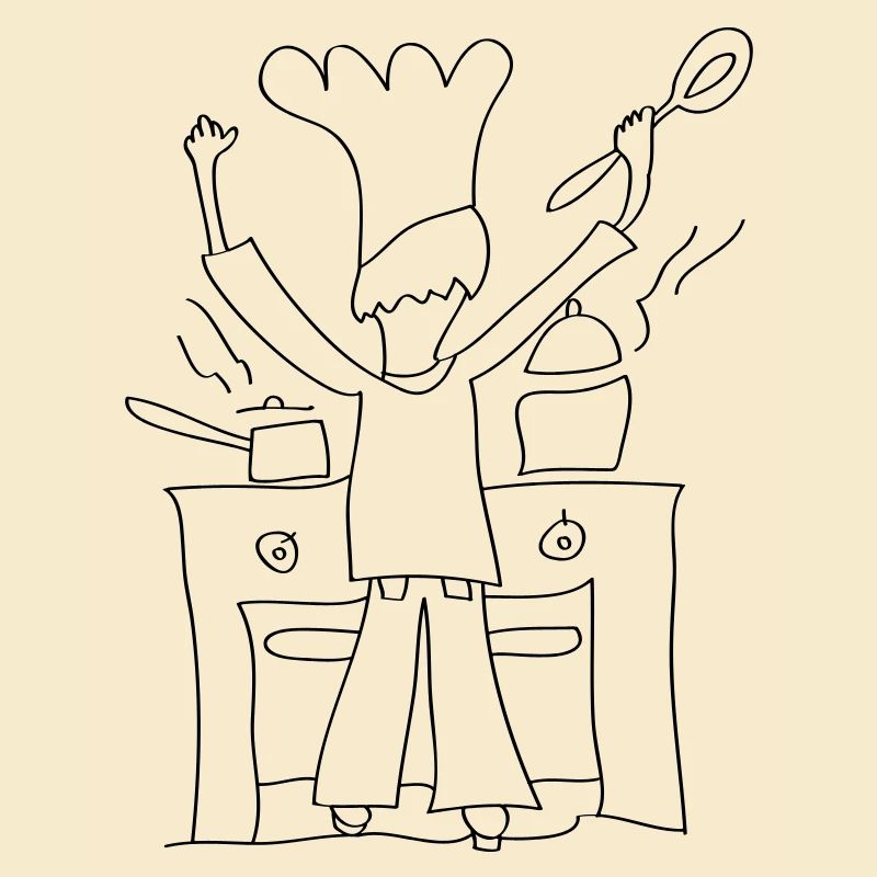 Papa’s Cooking Line Art – Funny Kitchen Gift