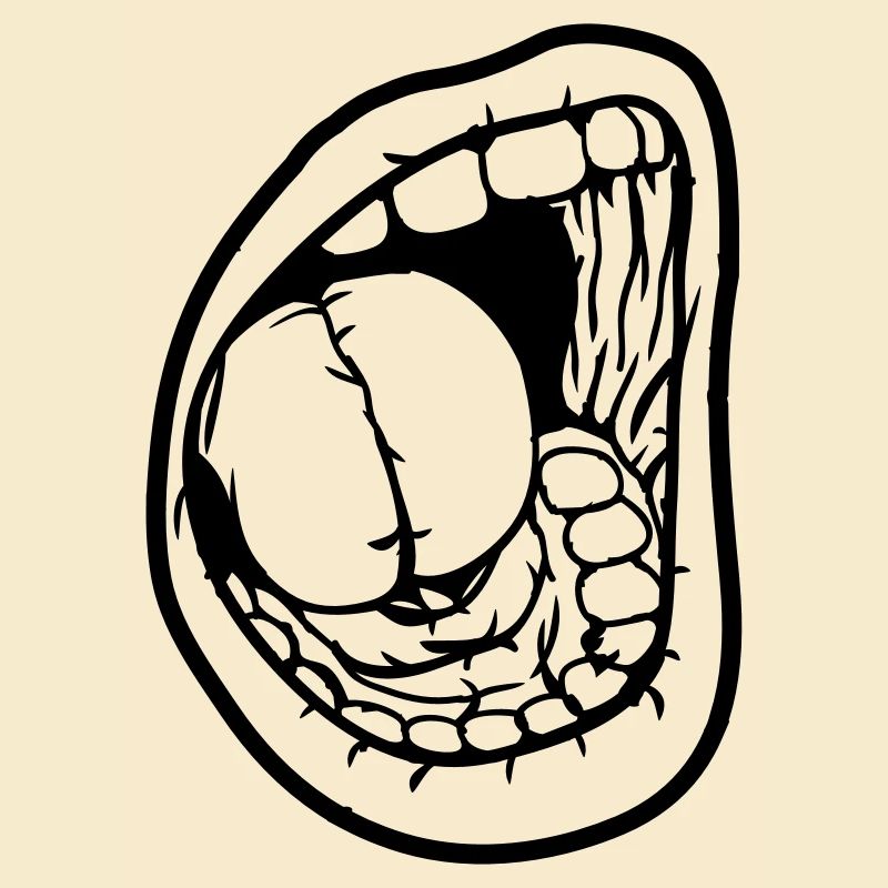 Screaming open mouth