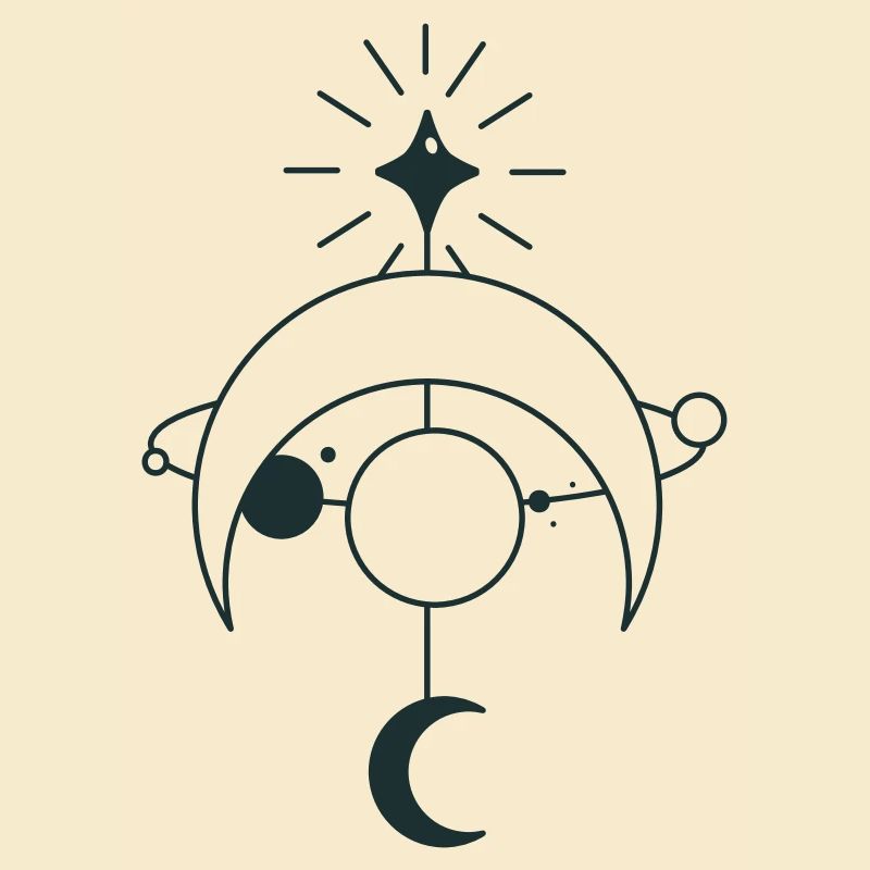 BOHO Star orbital with crescent moon
