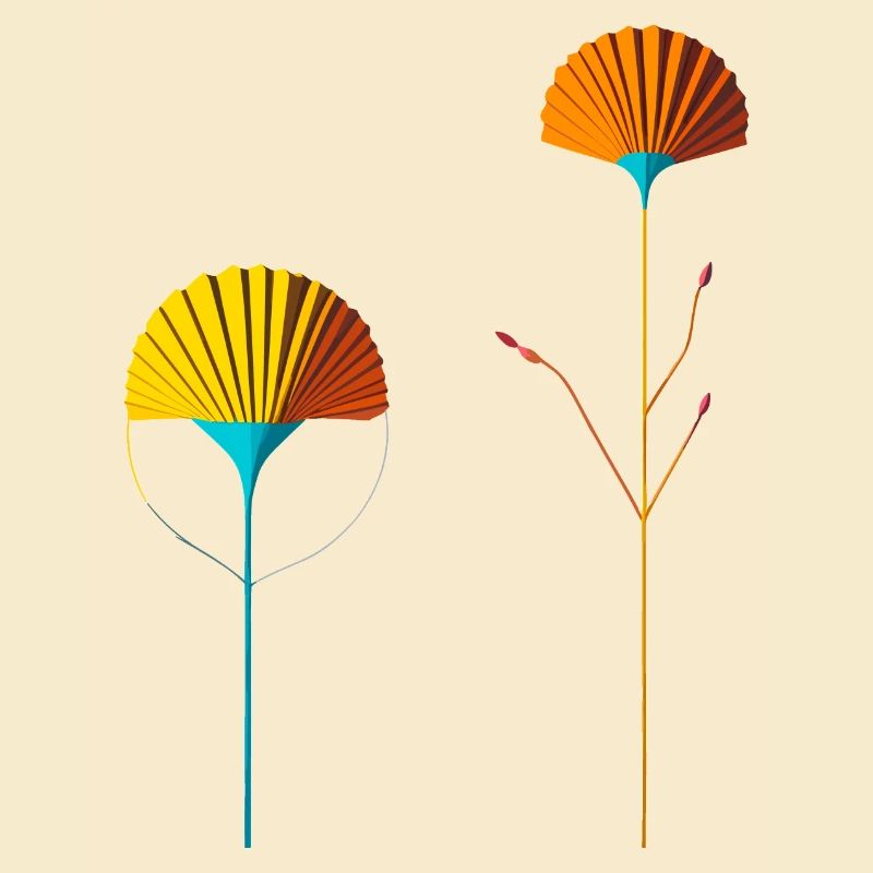 Abstrakte Farbblütenfächer