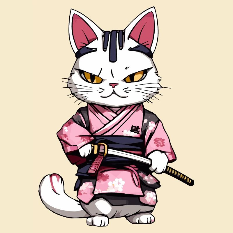 Samurai Katze & Kirschblüten #2
