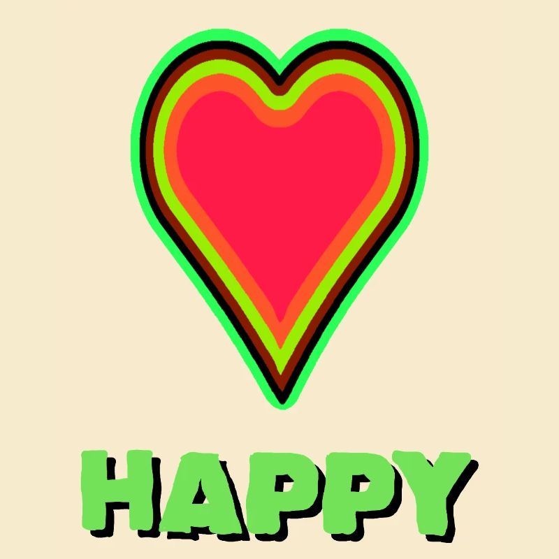 VIBRANT heart graphic with neon framing