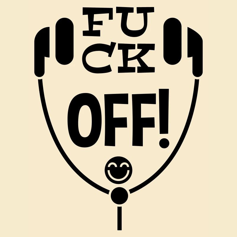 Humorous Headphone Artwork Featuring Unique Text a