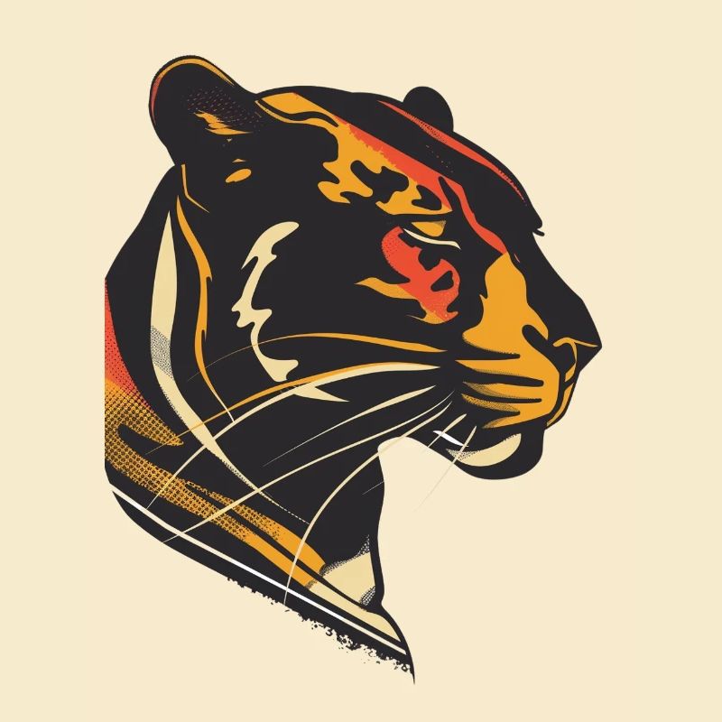 Conception élégante de la silhouette de la panthère