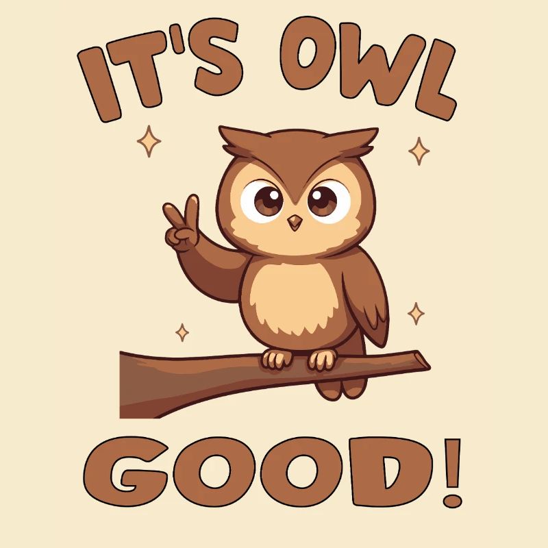 Hibou mignon avec message encourageant