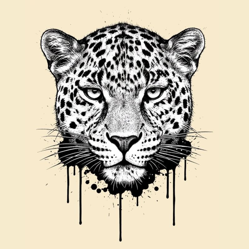 Illustration de tête de léopard