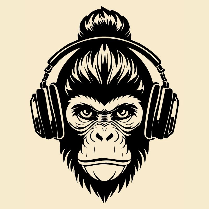 Electric Monkey Head Rave Light Headphone Shirt