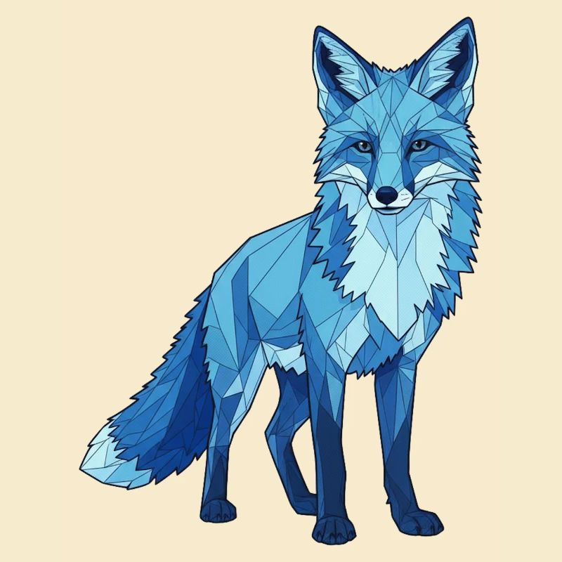 Renard polygone bleu