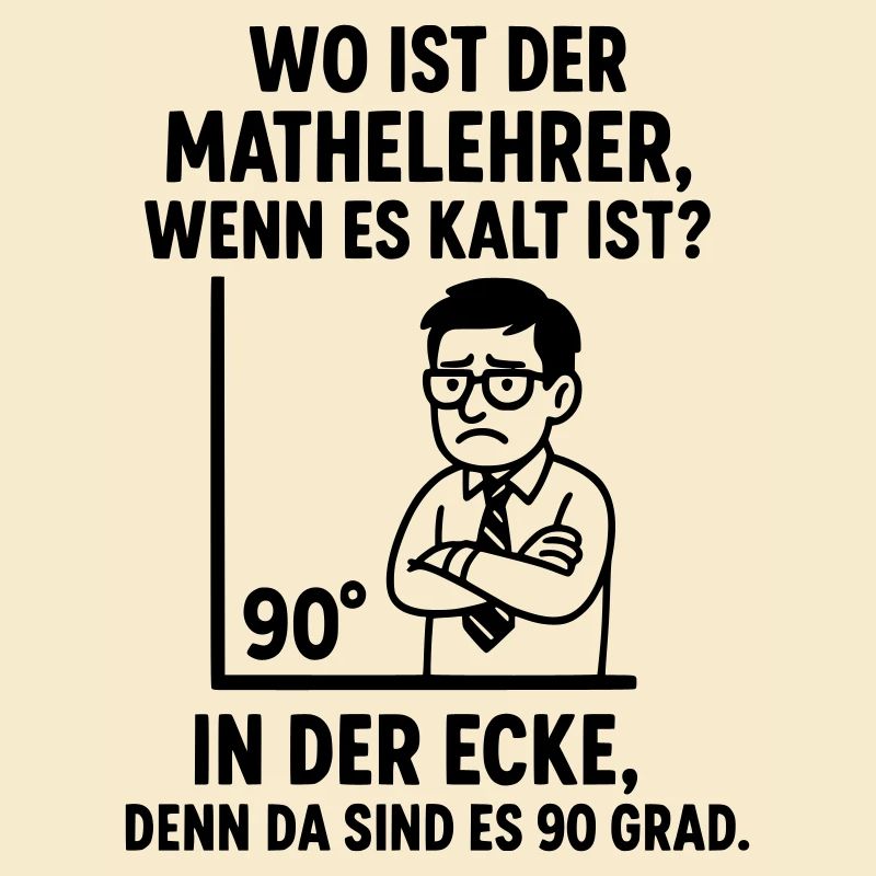 Blague de maths du professeur de coin à 90 degrés