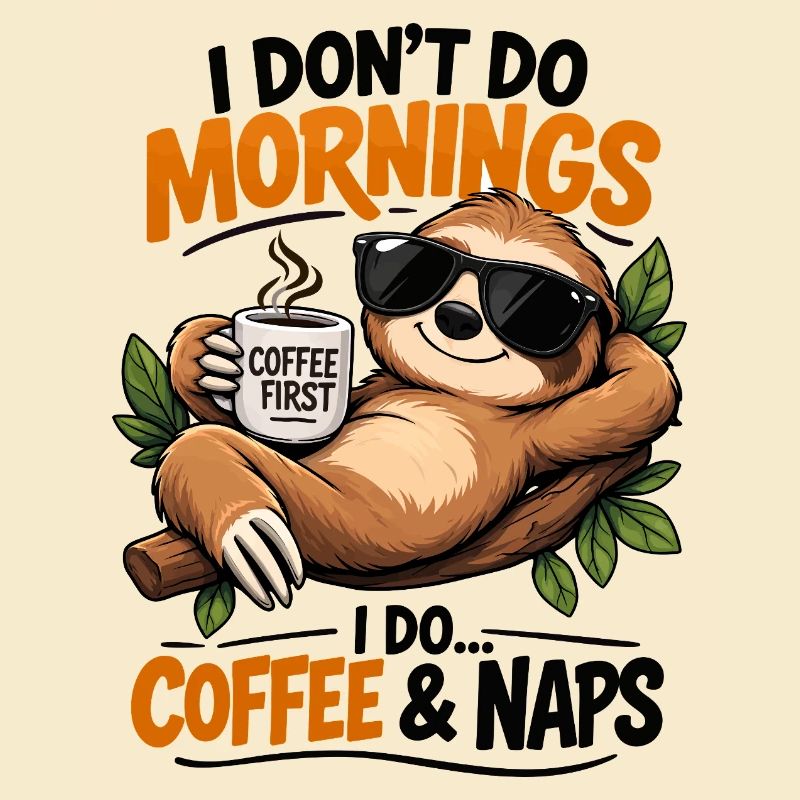 Sloth Coffee First Morning Vibes