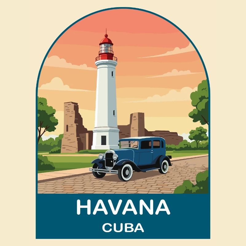 Havana Cuba Oldtimer-Reiseplakat