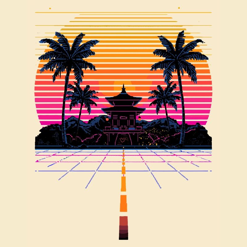 Vaporwave Synthwave Retro Pixel Aesthetic Design