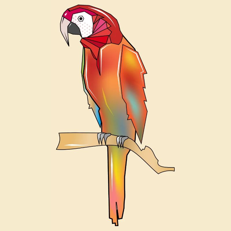 perroquet coloré dans un style polygone