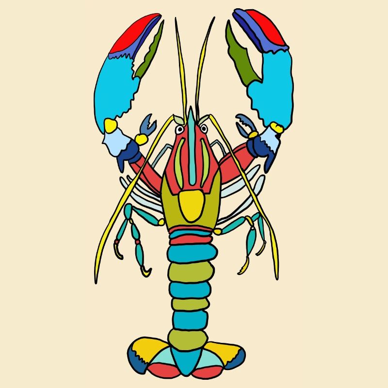 Crabe coloré style néon