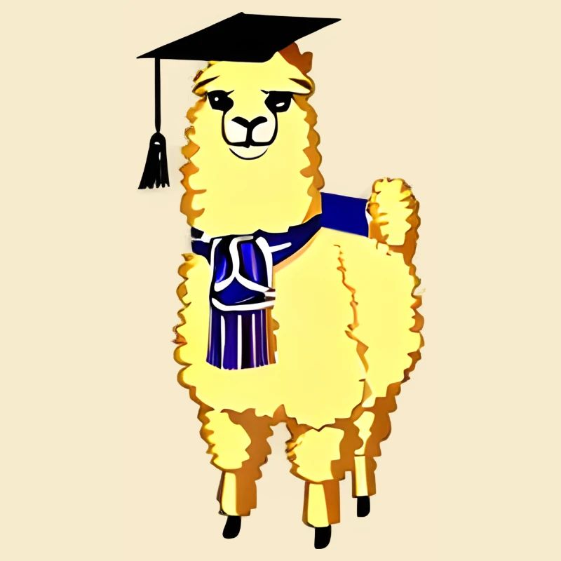 Schulabschluss Bachelor Studium Absolvent Alpaka